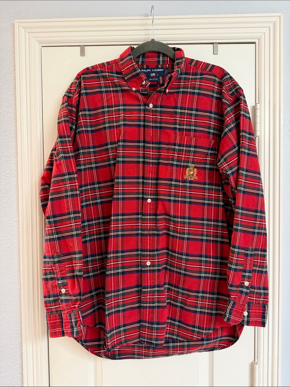 Vintage Ralph Lauren Red Plaid Button-Down Shirt
